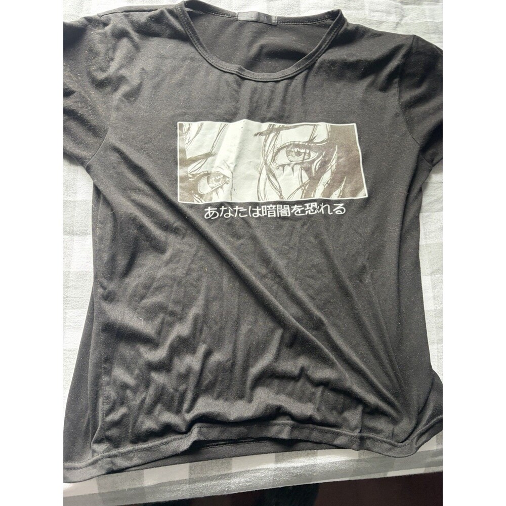 Black Grunge Anime Girl Eyes T Shirt